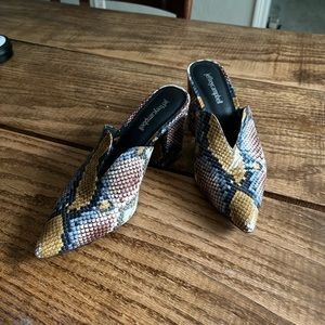 Jeffery Campbell Snakeskin Mules
